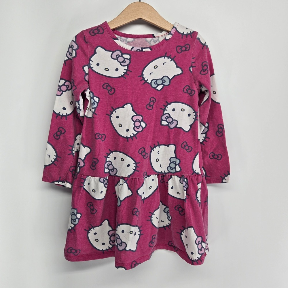 Hello Kitty by Sanrio Dress Girls 5T Pink Long Sleeve Ruffle
